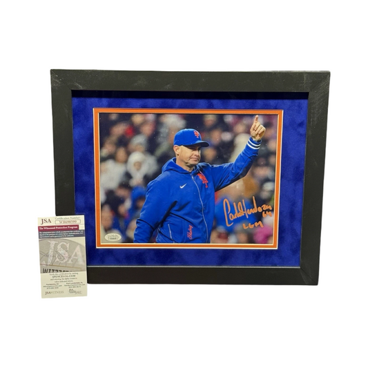 Carlos Mendoza Autographed New York Mets 8x10 "The Manager" Inscription JSA - Framed