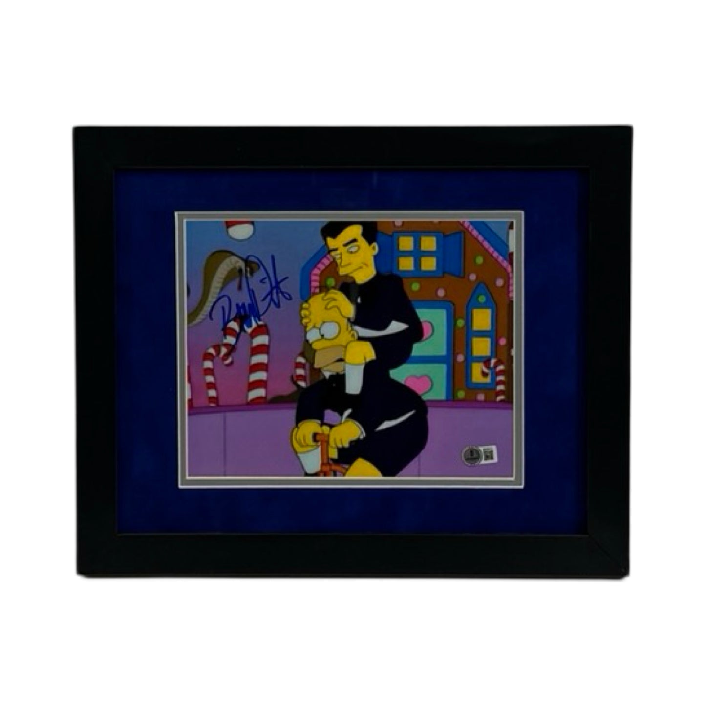 Butch Patrick Autographed The Simpsons Attacking Homer Framed 8x10 Beckett
