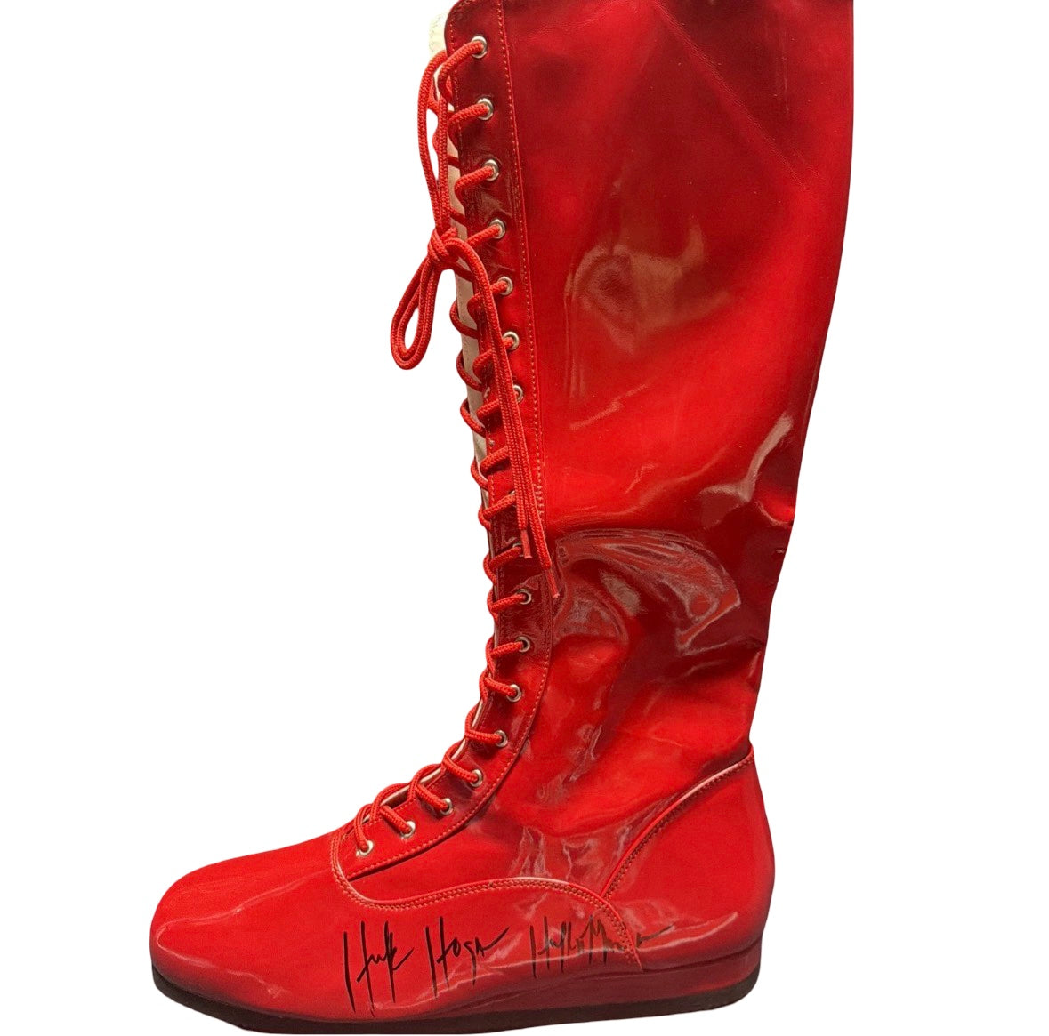 Hulk Hogan Autographed Hulkamania Left Foot Red Boots Beckett BAS