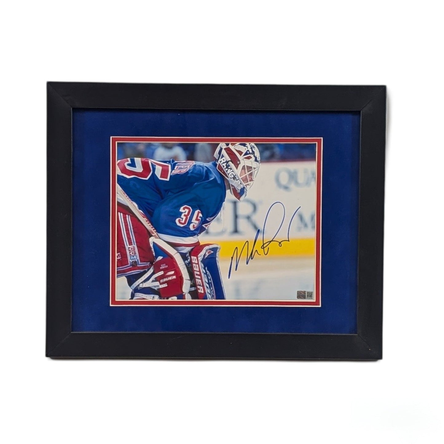 Mike Richter Horizontal In Goal Stance Framed 8X10 Steiner CX