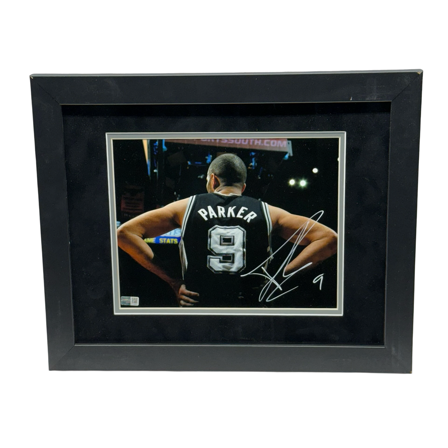 Tony Parker Autographed San Antonio Spurs Back of Jersey 8x10 Steiner CX - Framed