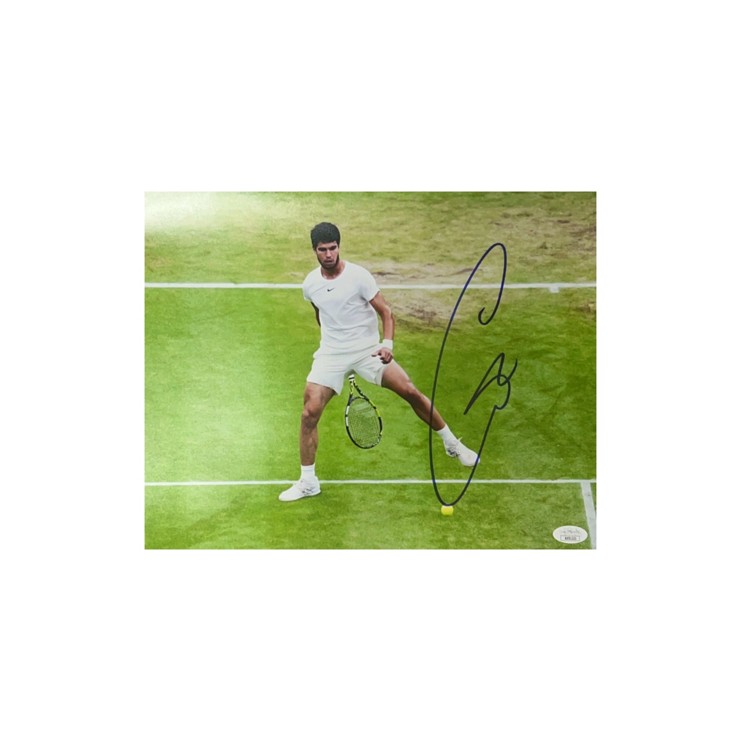 Carlos Alacaraz Autographed Between Legs 11x14 JSA