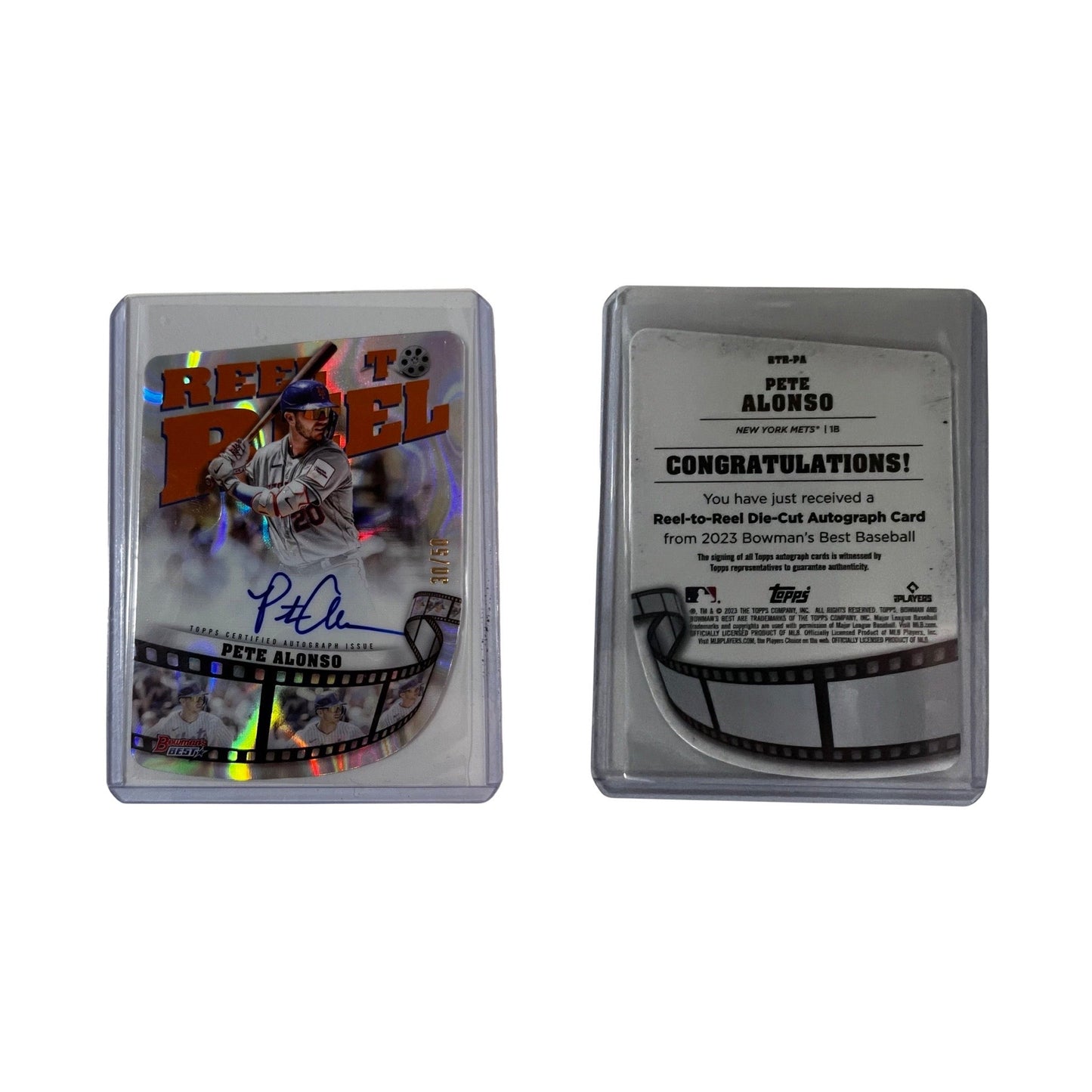 2023 Bowman's Best #RTR-PA Pete Alonso Reel to Reel Auto /50