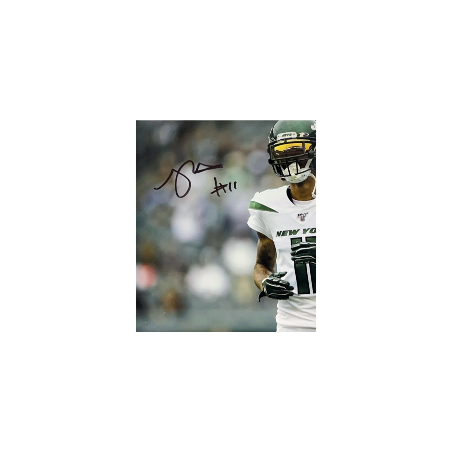 Robbie Anderson Autographed New York Jets White Jersey Close Up 8x10 Beckett