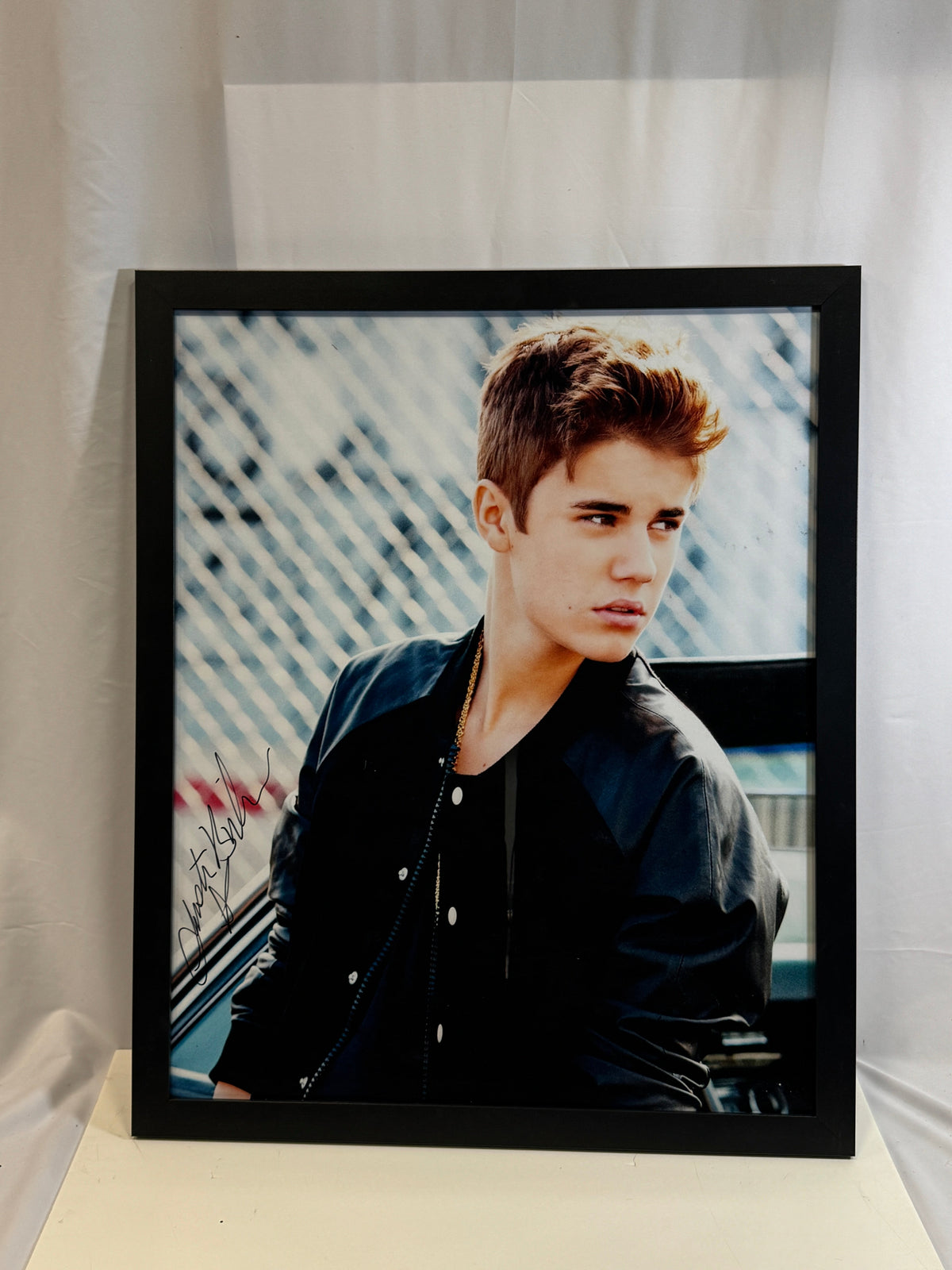 Justin Bieber Autographed Framed 36x36 Poster JSA