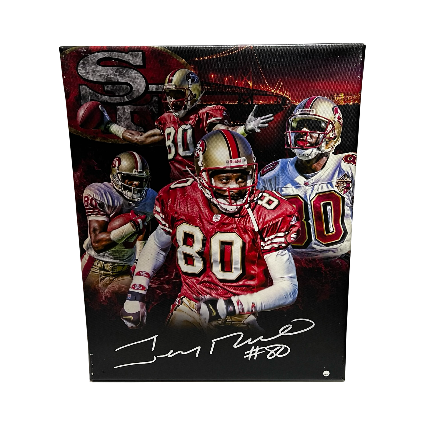 Jerry Rice Autographed San Francisco 49ers 16x20 Canvas Steiner