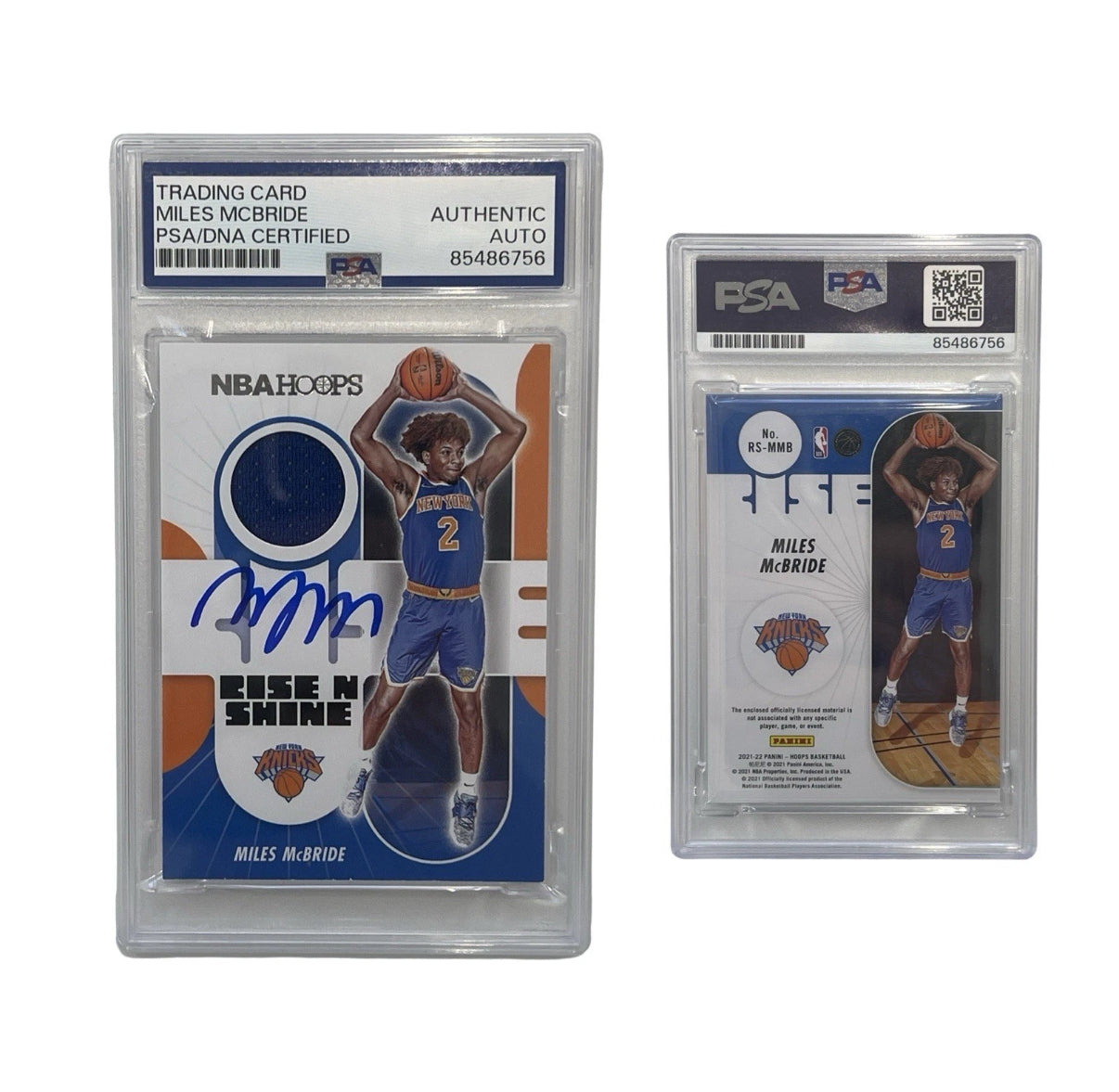 2021 Miles McBride Autographed Rise N Shine Panini NBA Hoops RS-MMB PSA Auth Auto