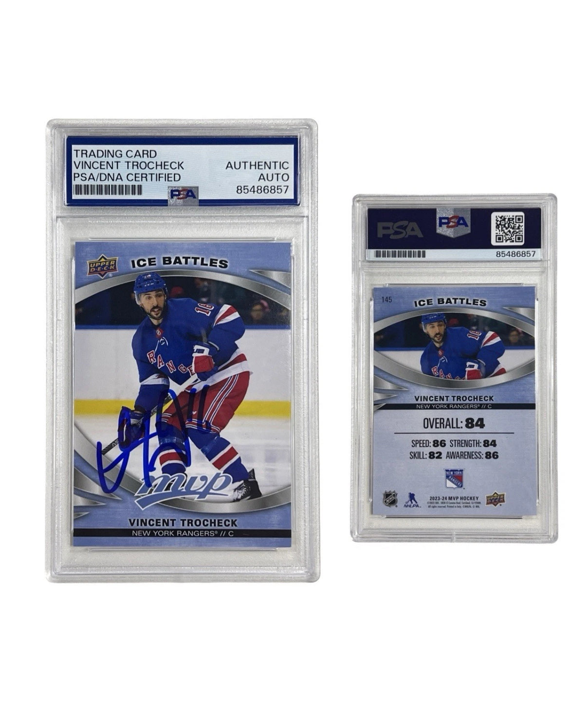 2023 Vincent Trocheck Autographed Ice Battles Upper Deck #145 PSA Authentic Auto