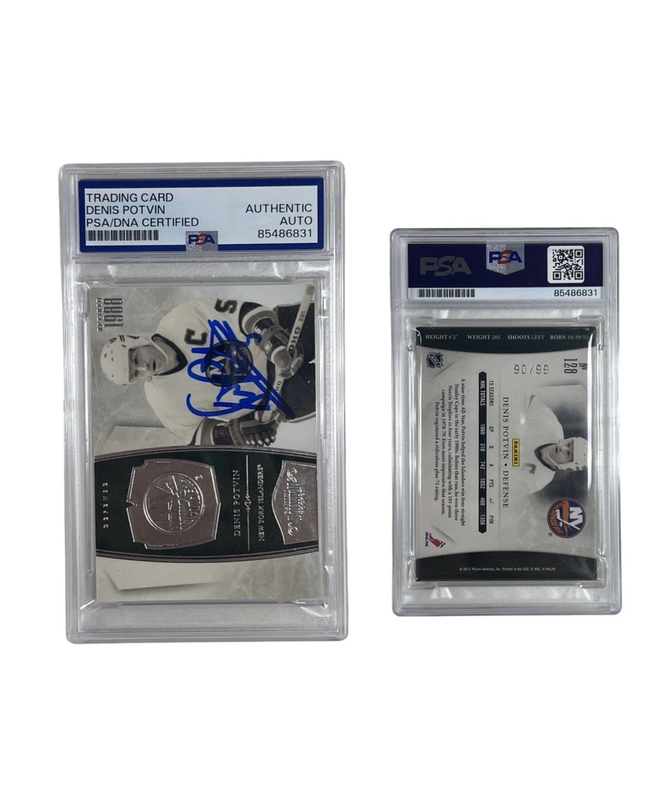 2011 Denis Potvin Autographed Panini #128 PSA Authentic Auto