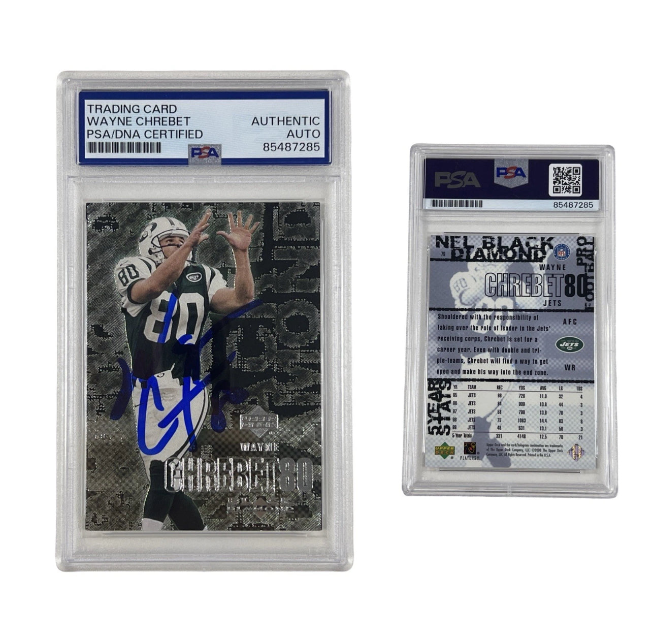 2000 Wayne Chrebet Autographed Black Diamond Upper Deck #79 Authentic Auto