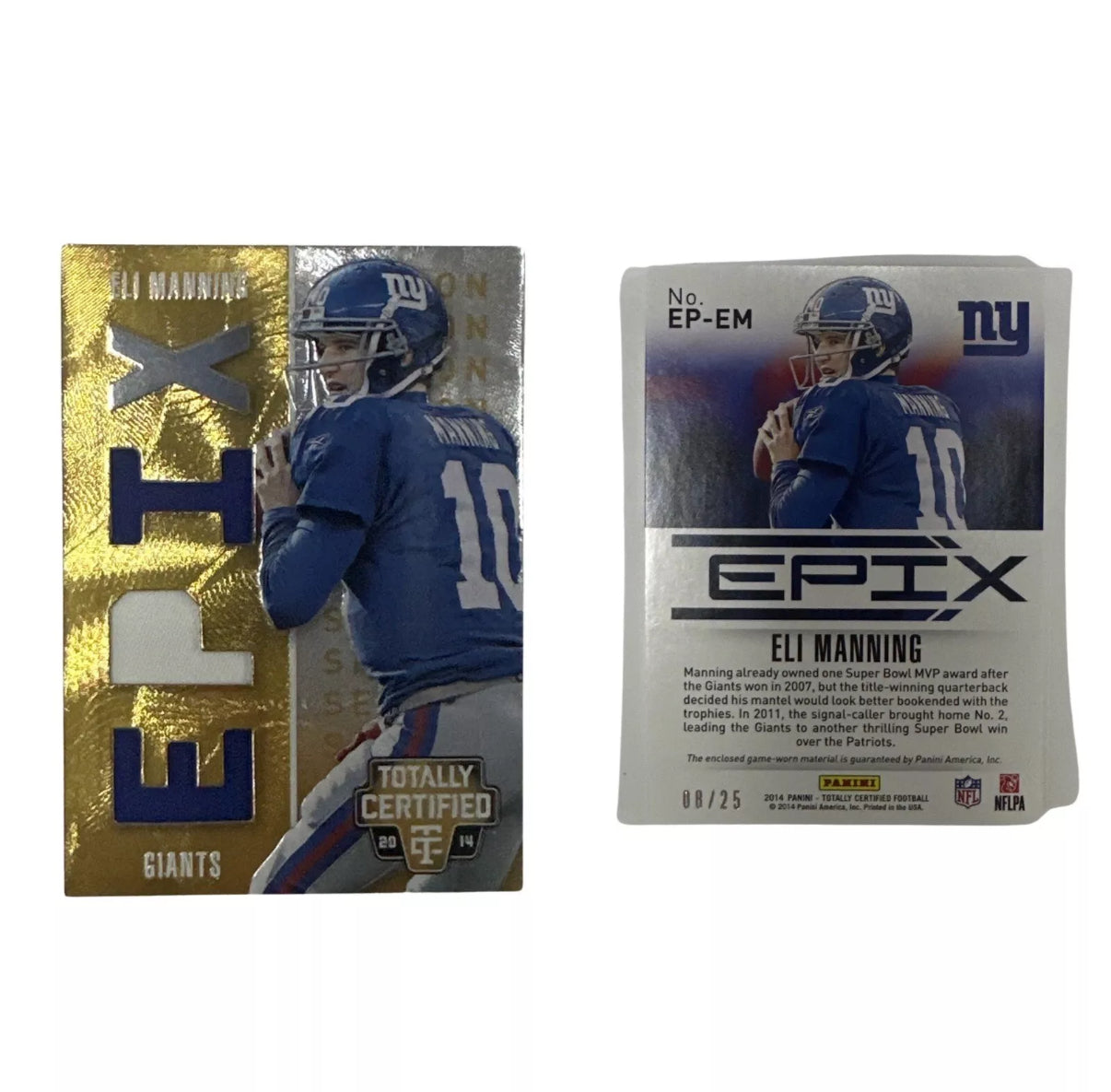 2014 Eli Manning Totally Certified EPIX 3 PATCH 17/25 #EP-EM