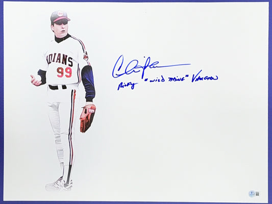 Charlie Sheen Autographed 20x24 “Ricky Wild Thing Vaughn” Beckett