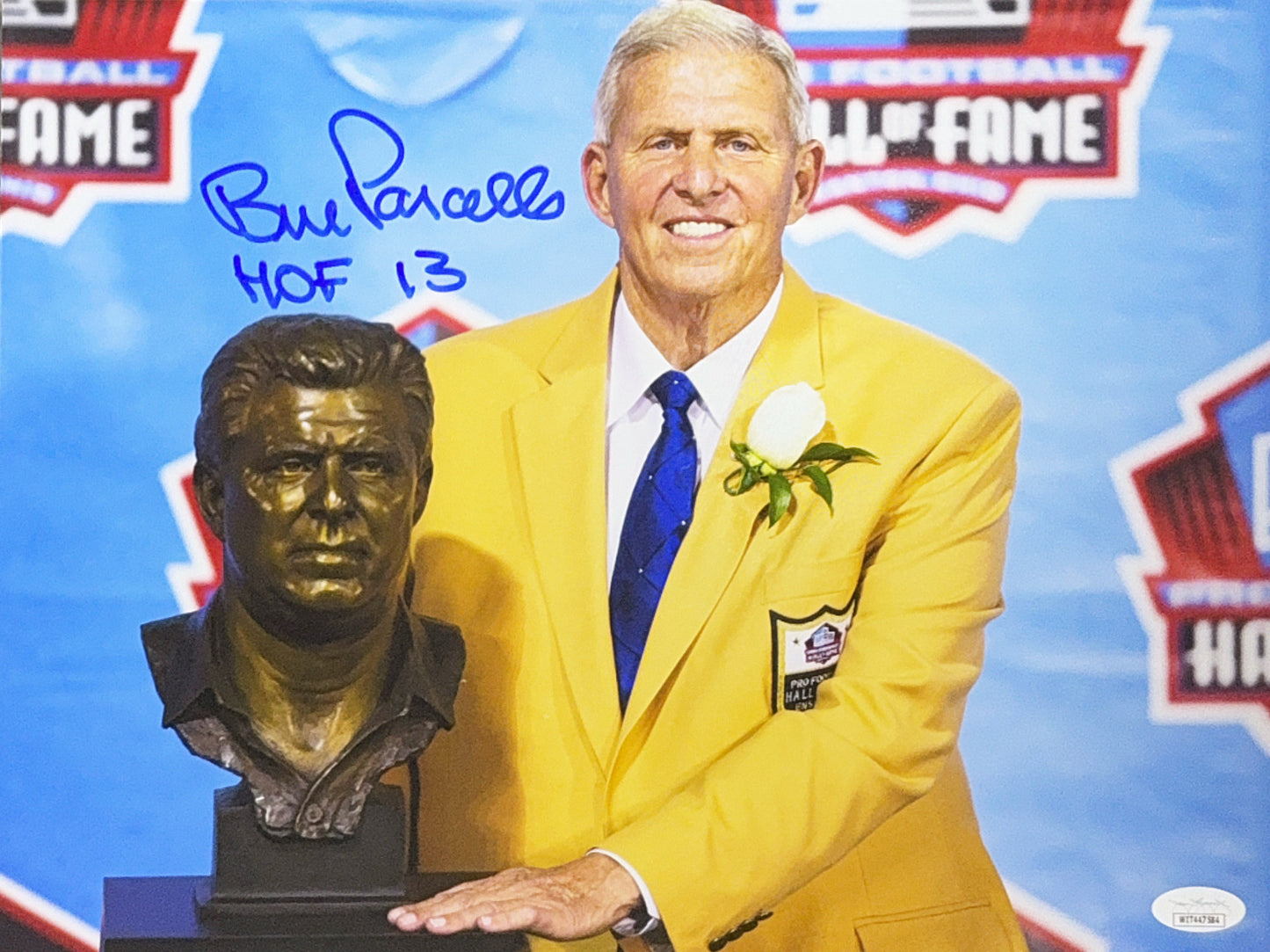 Bill Parcells Autographed New York Giants Hall of Fame "HOF 13" 11x14 JSA