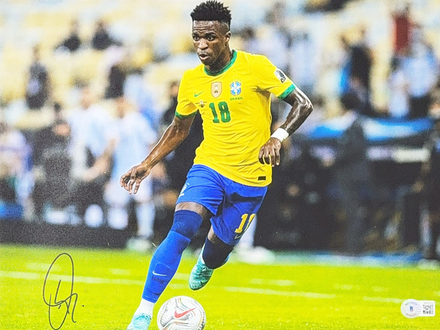 Vinicius Jr. Autographed 11x14 Brazil Beckett - Unframed