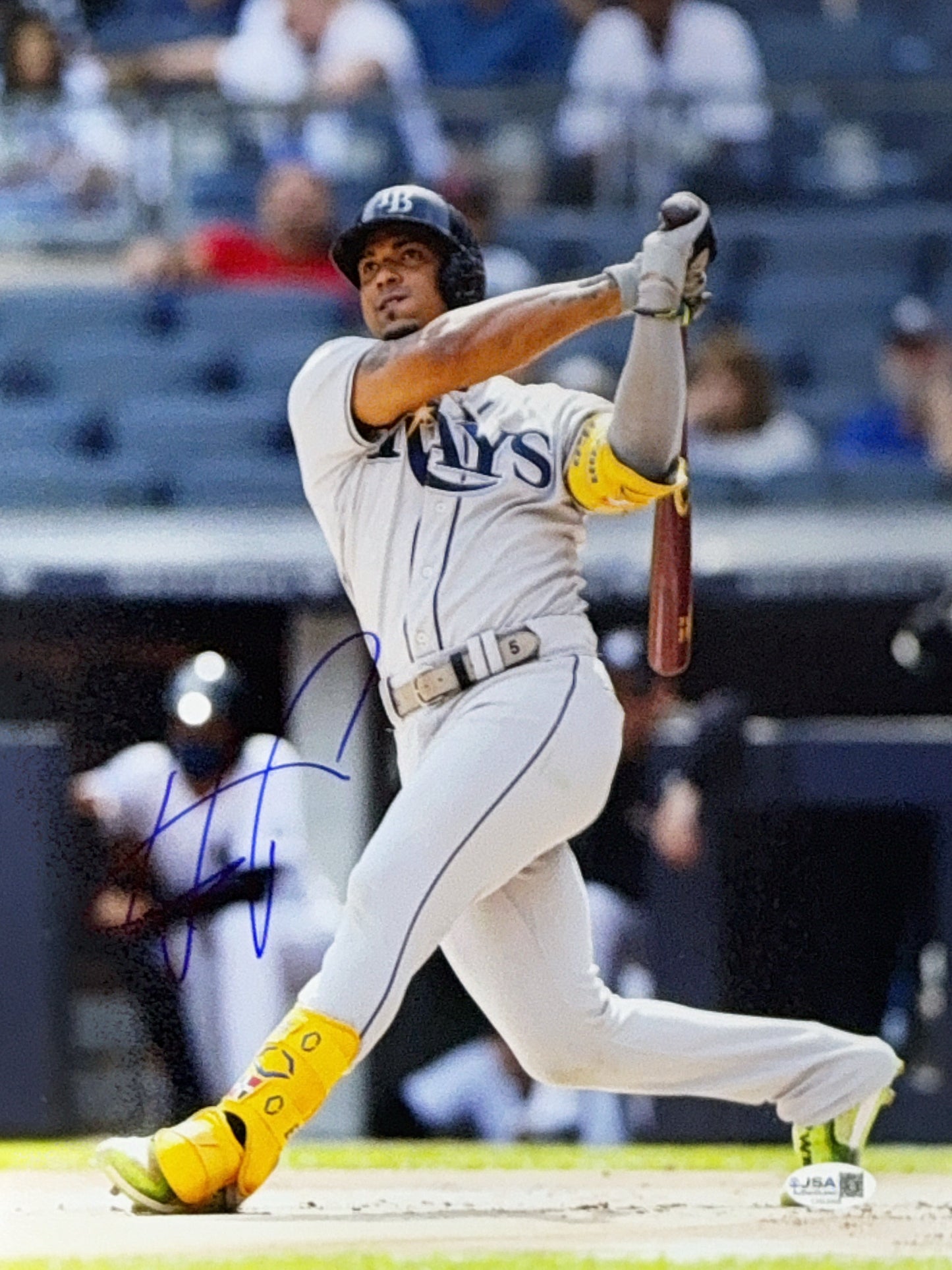 Wander Franco Autographed Tampa Bay Rays Backswing 11x14 JSA