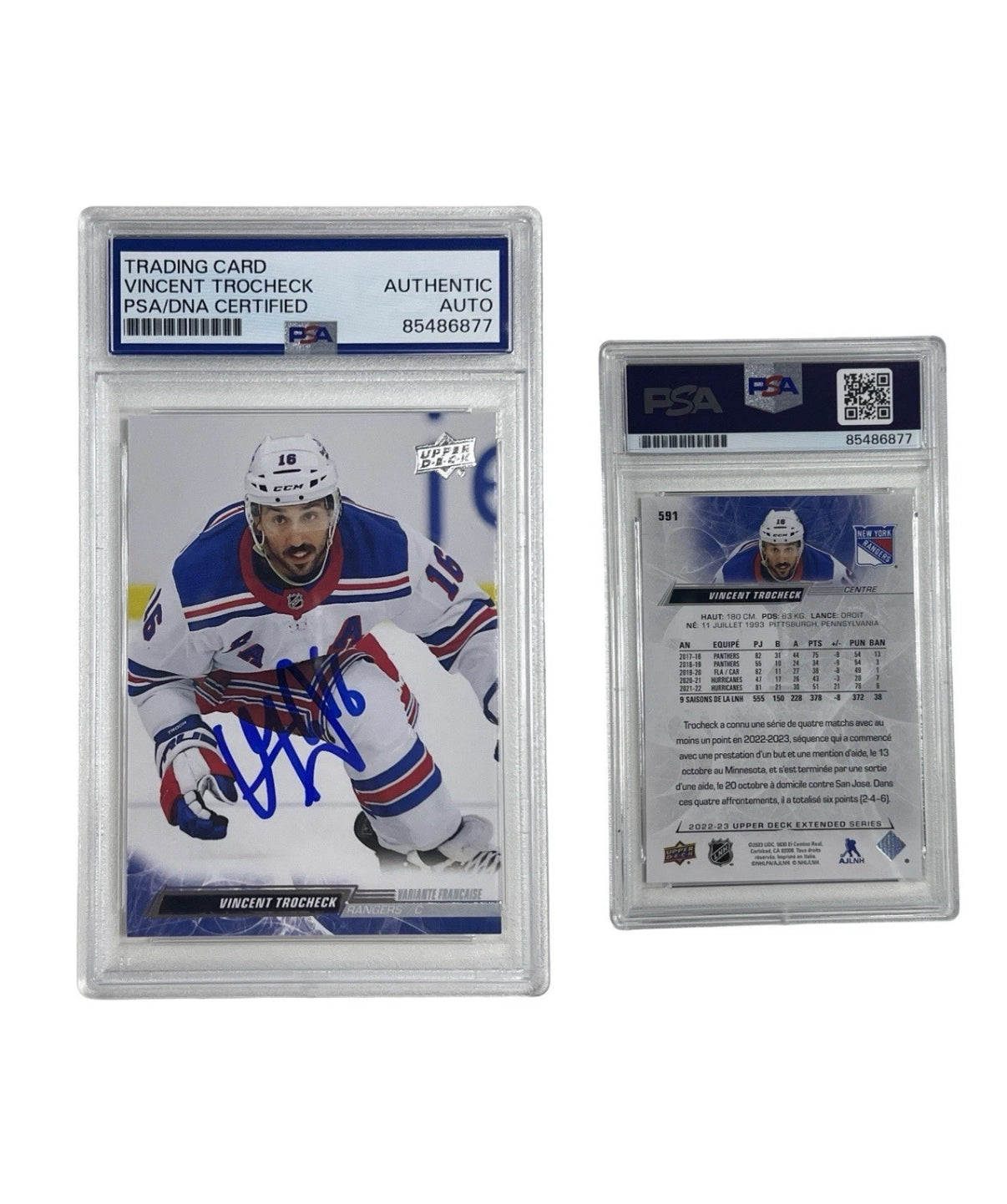 2023 Vincent Trocheck Autographed Upper Deck #591 PSA Authentic Auto