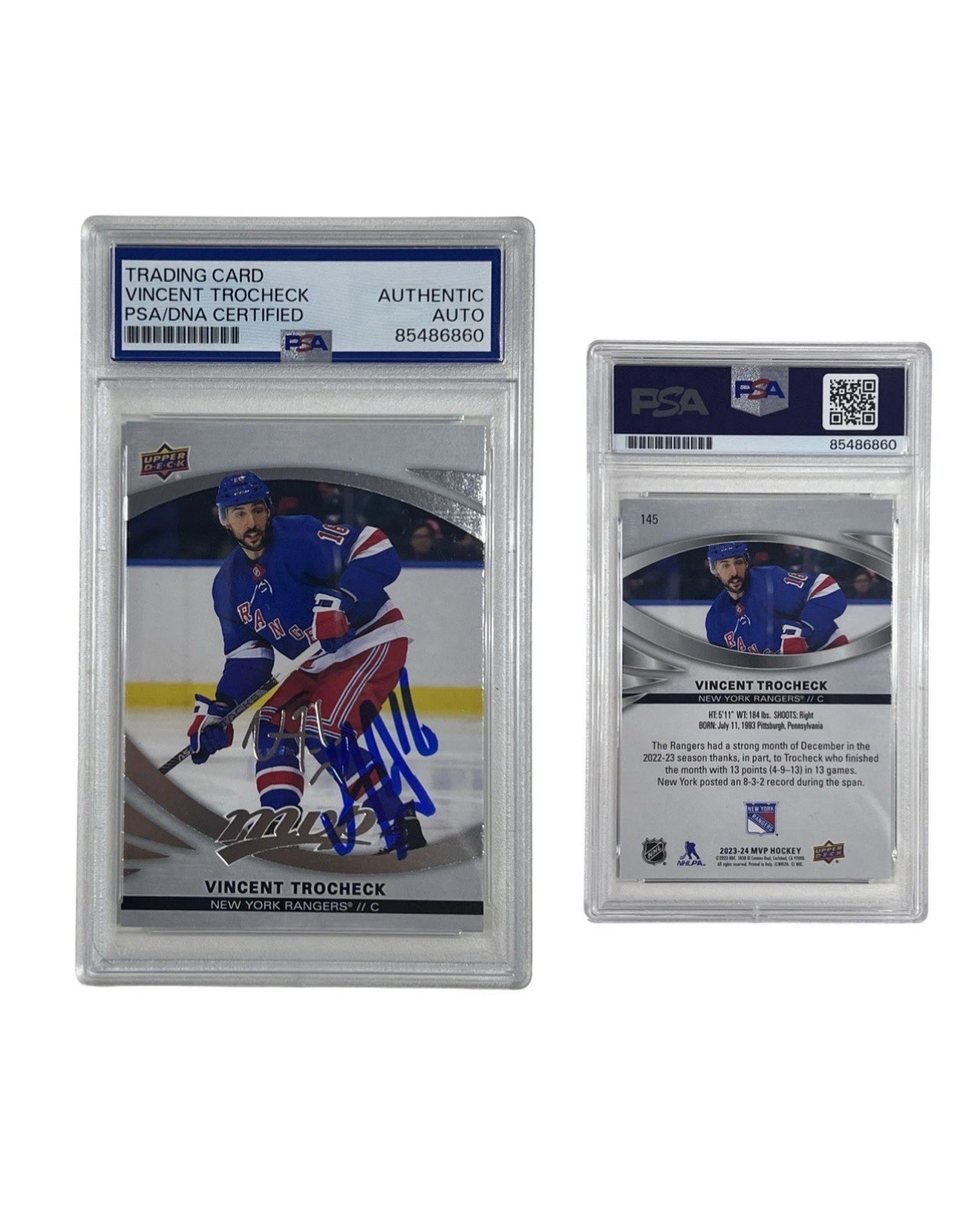 2023 Vincent Trocheck Autographed MVP Silver Upper Deck #145 PSA Authentic Auto