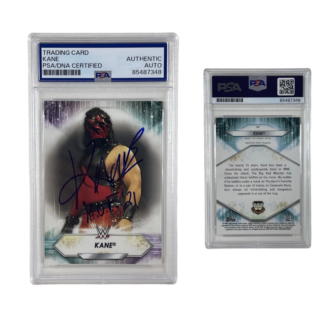 2021 Kane Autographed WWE Tops #197 Authentic Auto