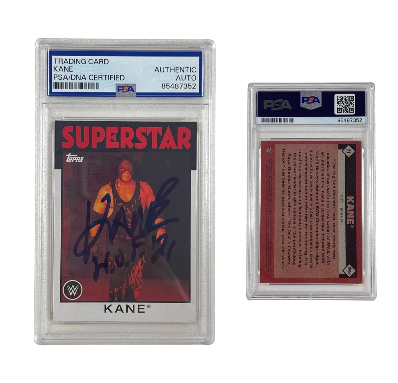 2016 Kane Autographed WWE Superstar Topps #21 Authenitc Auto