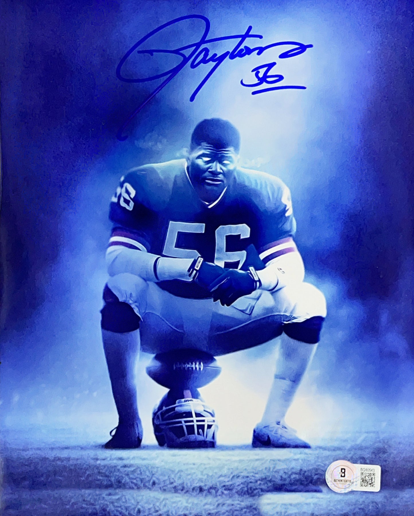 Lawrence Taylor Autographed Blue Demon 8x10 Beckett
