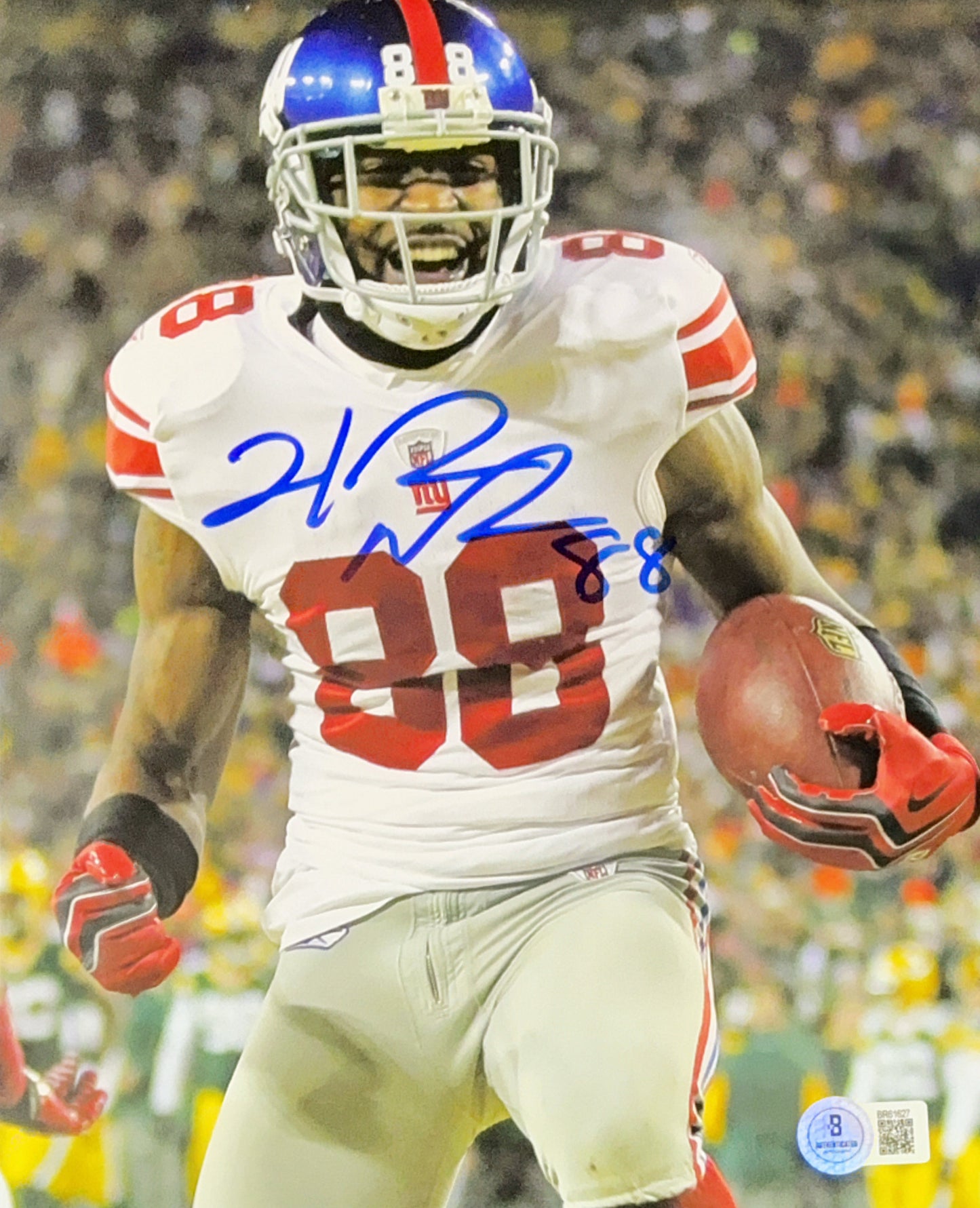 Hakeem Nicks Autographed New York Giants White Jersey 8x10 Beckett