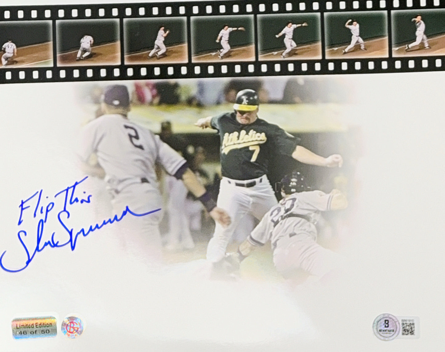Shane Spencer Autographed New York Yankees Flip Edit “Flip This” 8x10 Beckett