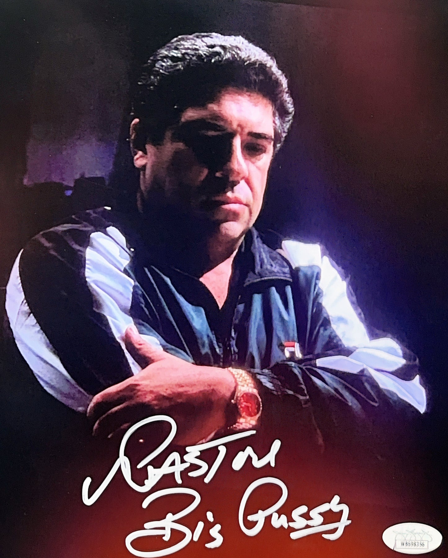 Vincent Pastore Sopranos Red Edit Autographed 8x10 "Big Pussy" Inscribed JSA