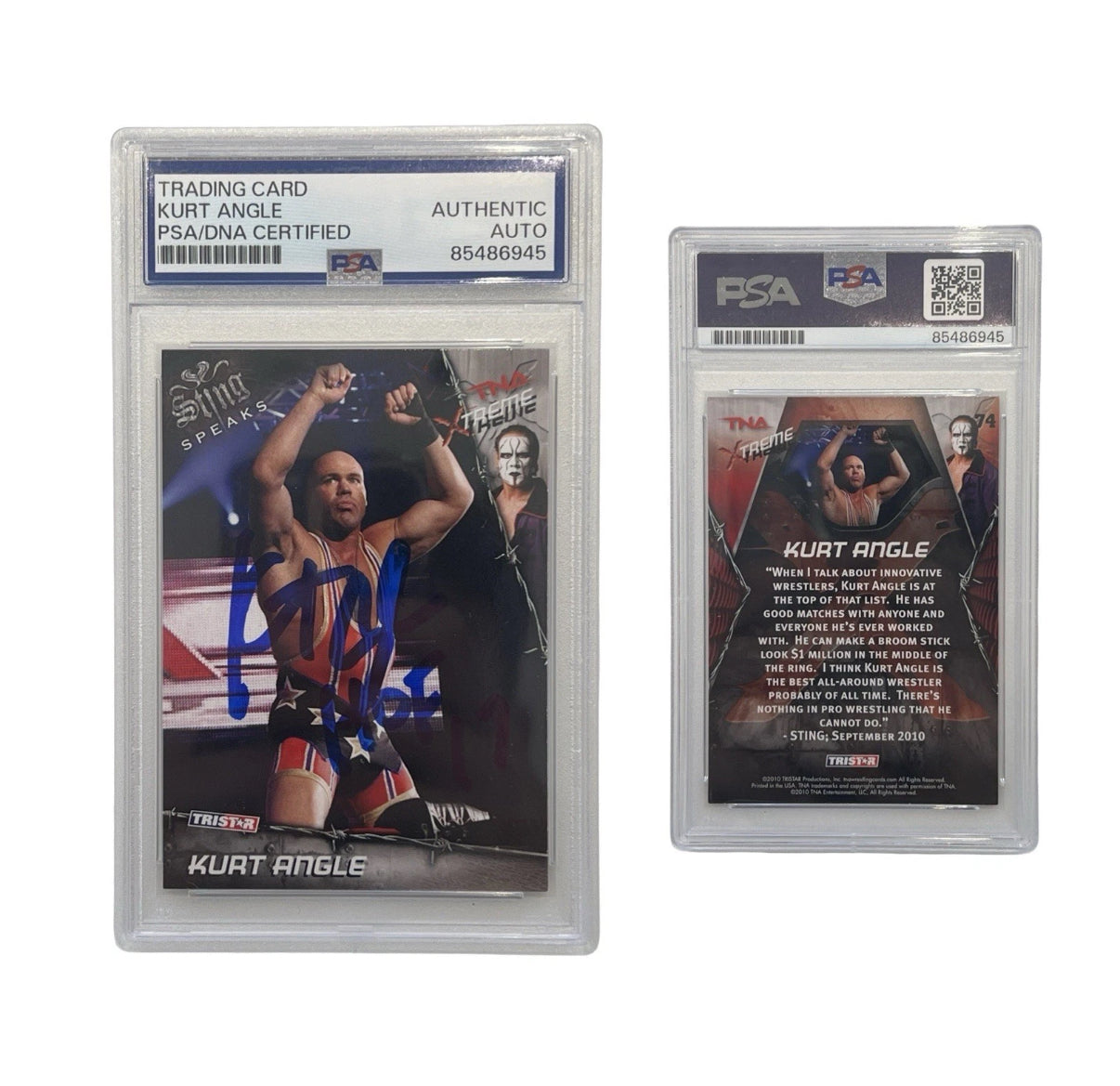 2010 Kurt Angle Autographed TriStar TNA Xtreme #74 PSA Authentic Auto