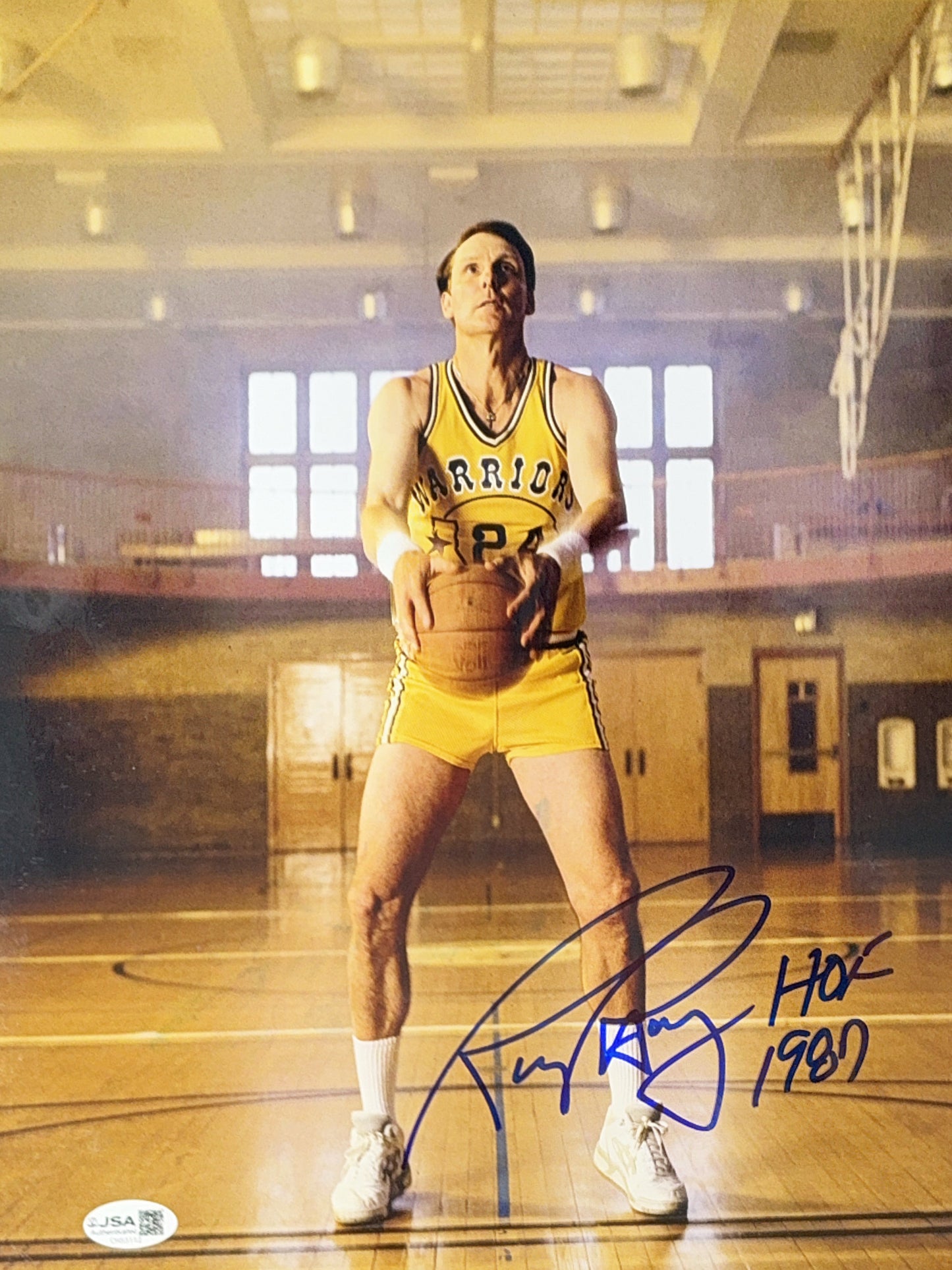 Rick Barry Autographed Golden State Warriors Free Throw 11x14 JSA