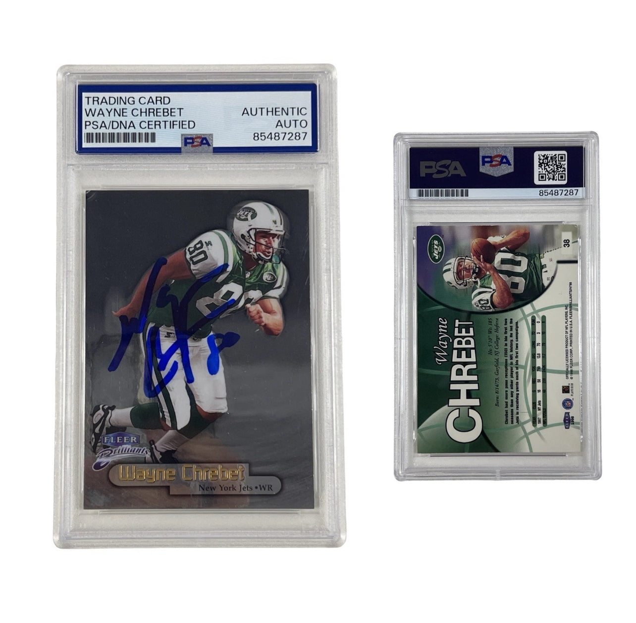 1998 Wayne Chrebet Autographed Fleer Brilliants #38 Authentic Auto