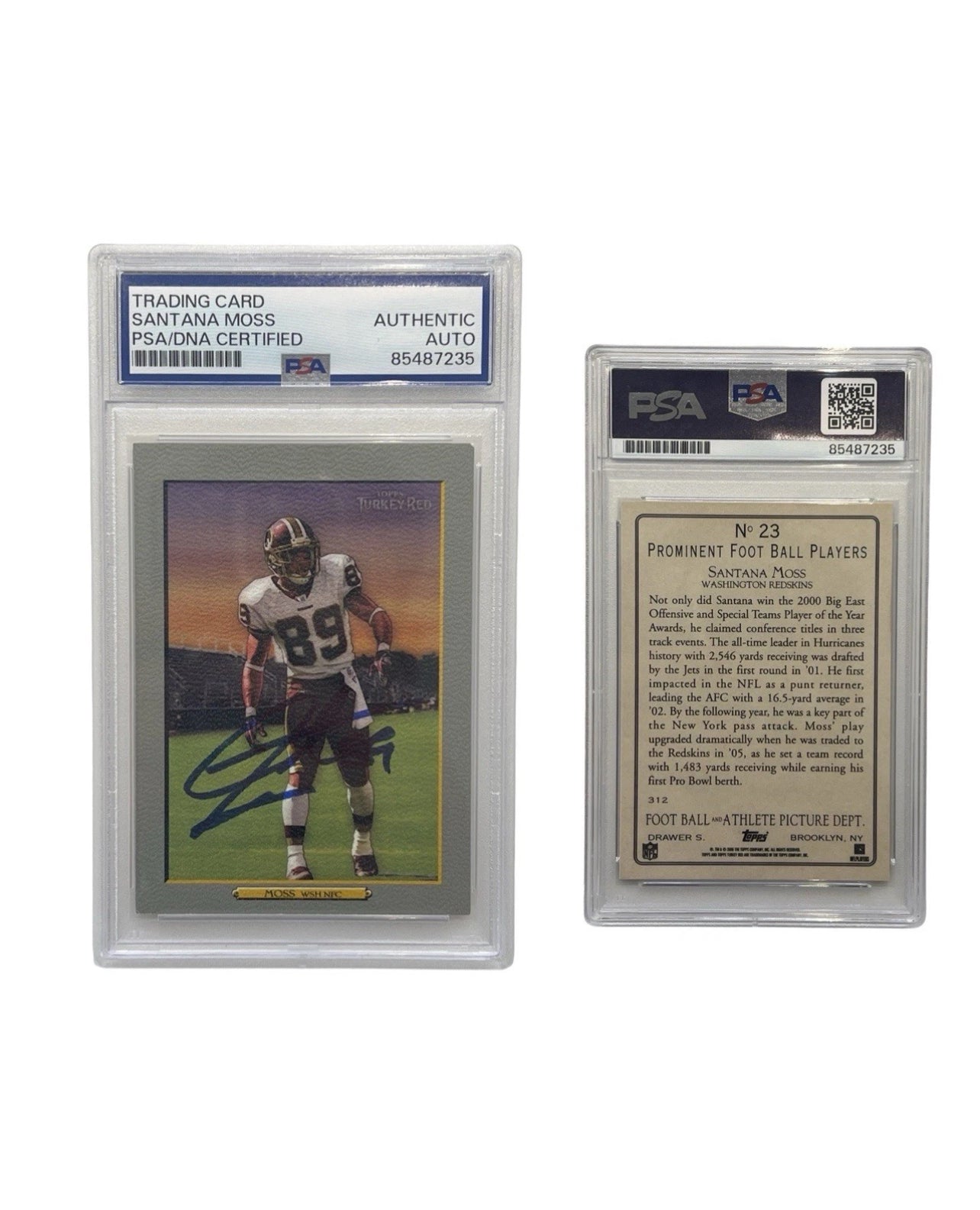 2006 Santana Moss Autographed Topps #23 PSA Authentic Auto