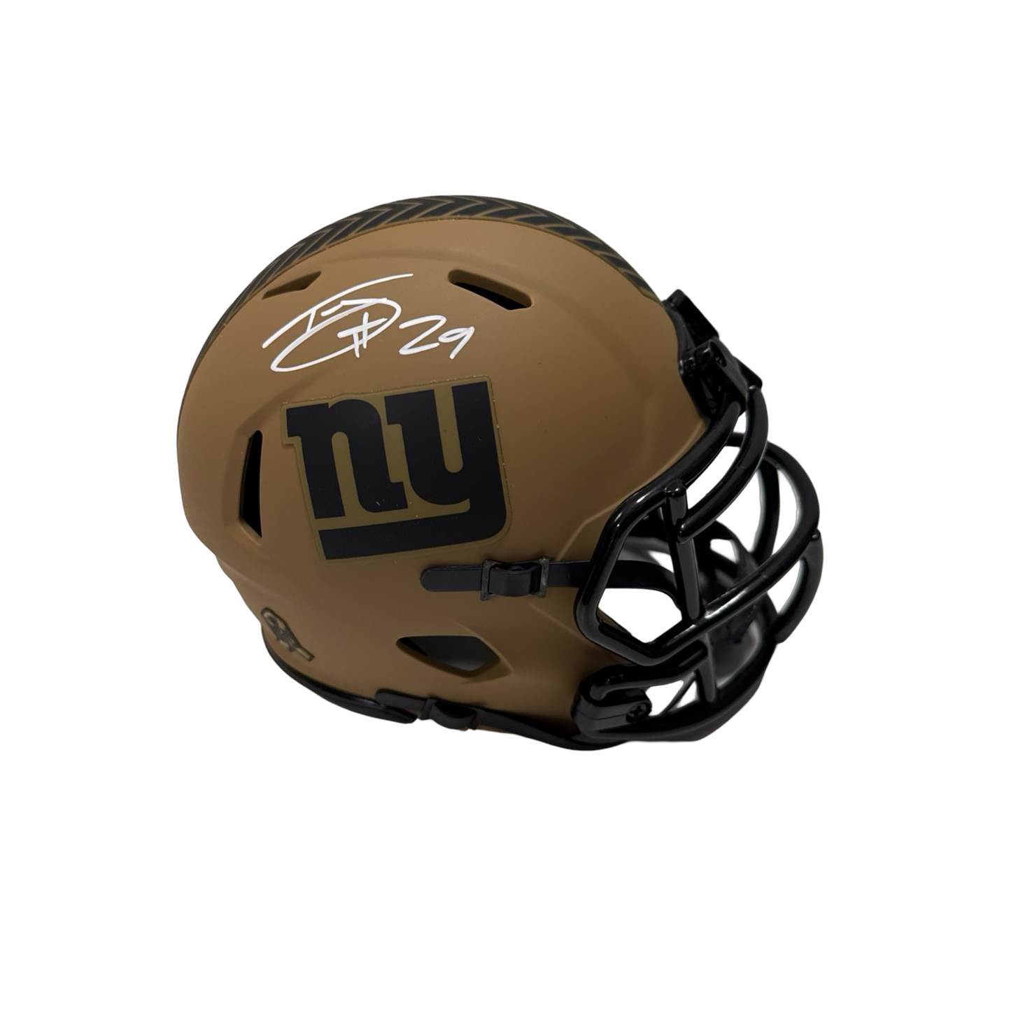 Tyrone Tracy Autographed New York Giants Mocha Salute To Service Mini Helmet JSA