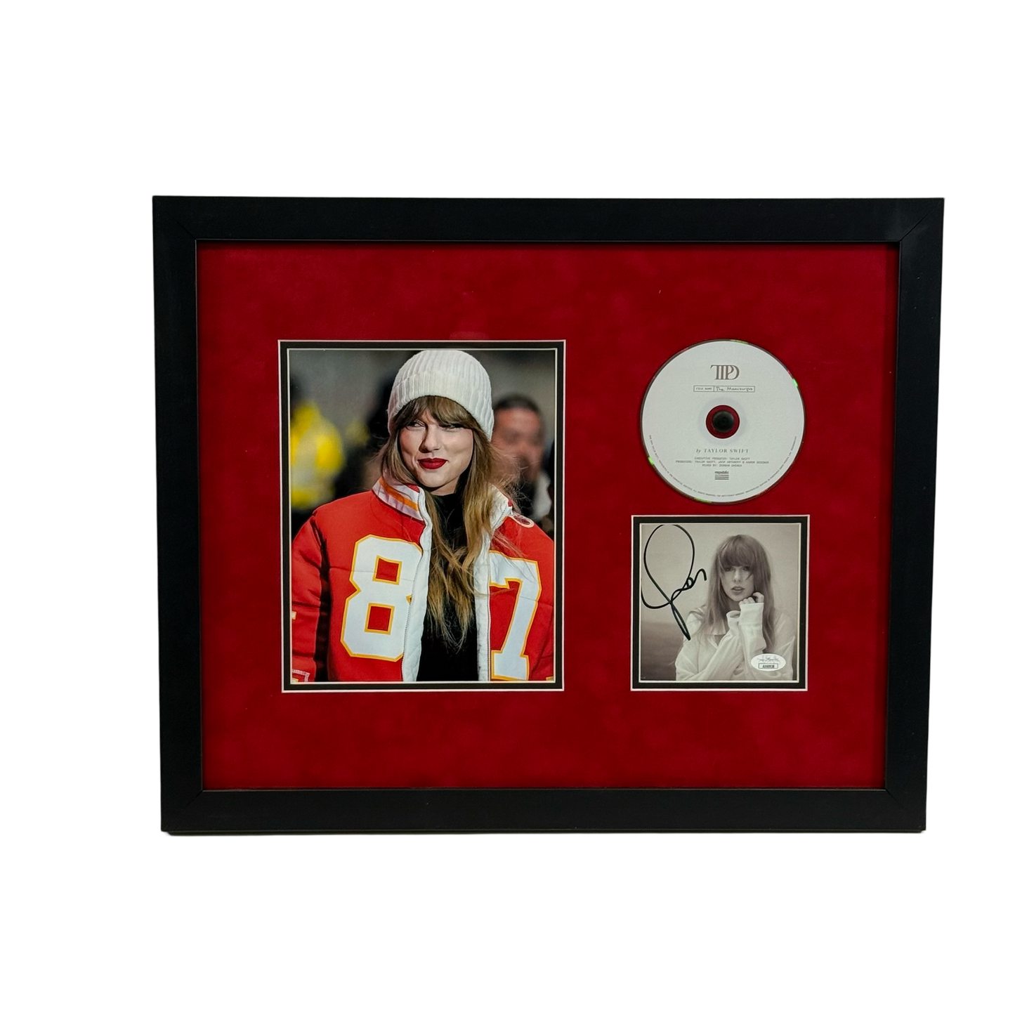 Taylor Swift Autographed Cut & Framed CD 11x14 Frame Cheifs Smile Horizontal JSA