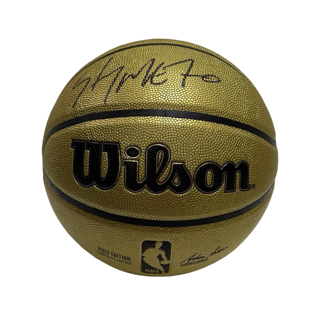 Carmelo Anthony Autographed Gold Wilson Basketball Fanatics