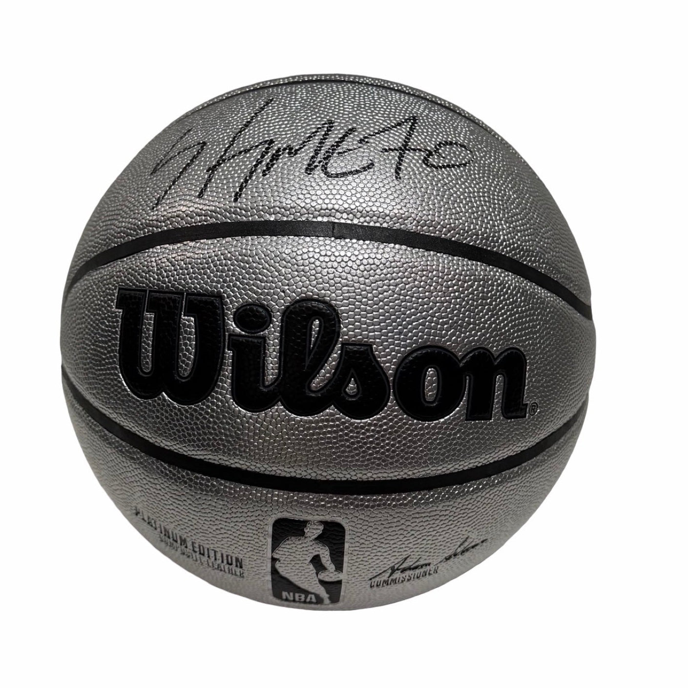 Carmelo Anthony Autographed Silver Wilson Basketball Fanatics