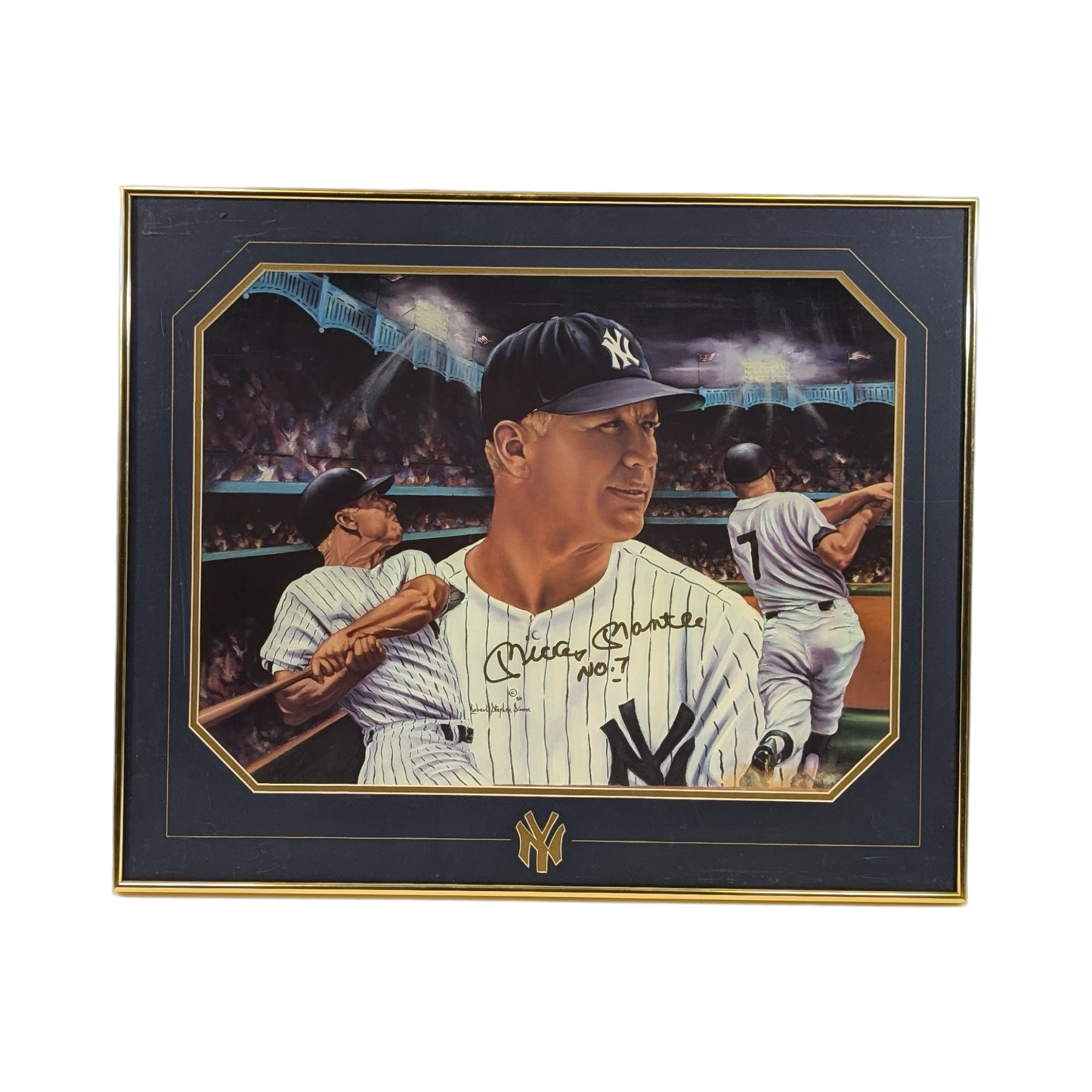 Mickey Mantle Autographed New York Yankees Framed 16x20 "No. 7" JSA