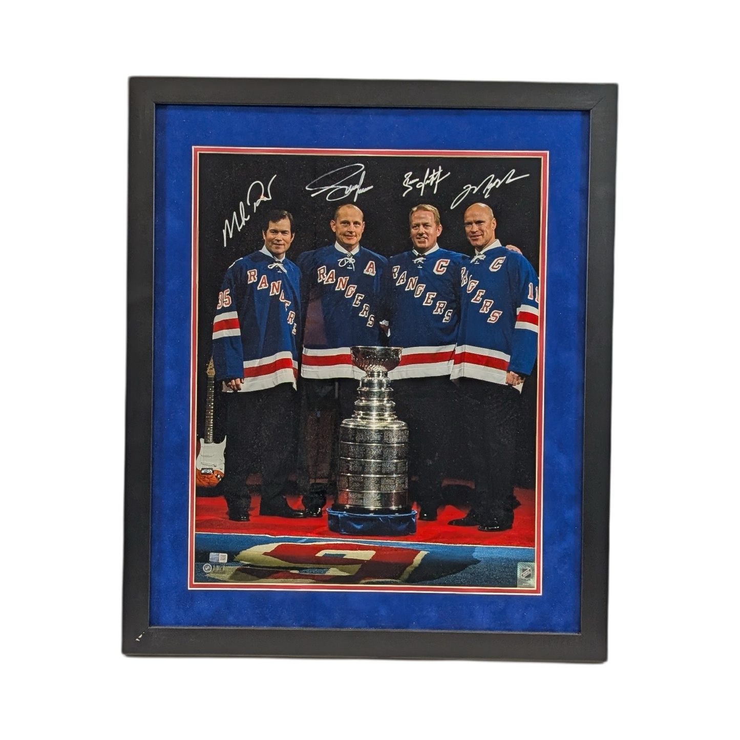 Mark Messier, Mike Richter, Adam Graves & Brian Leetch Core 94 Autographed New York Rangers Framed Retirement Night 16x20 Steiner CX
