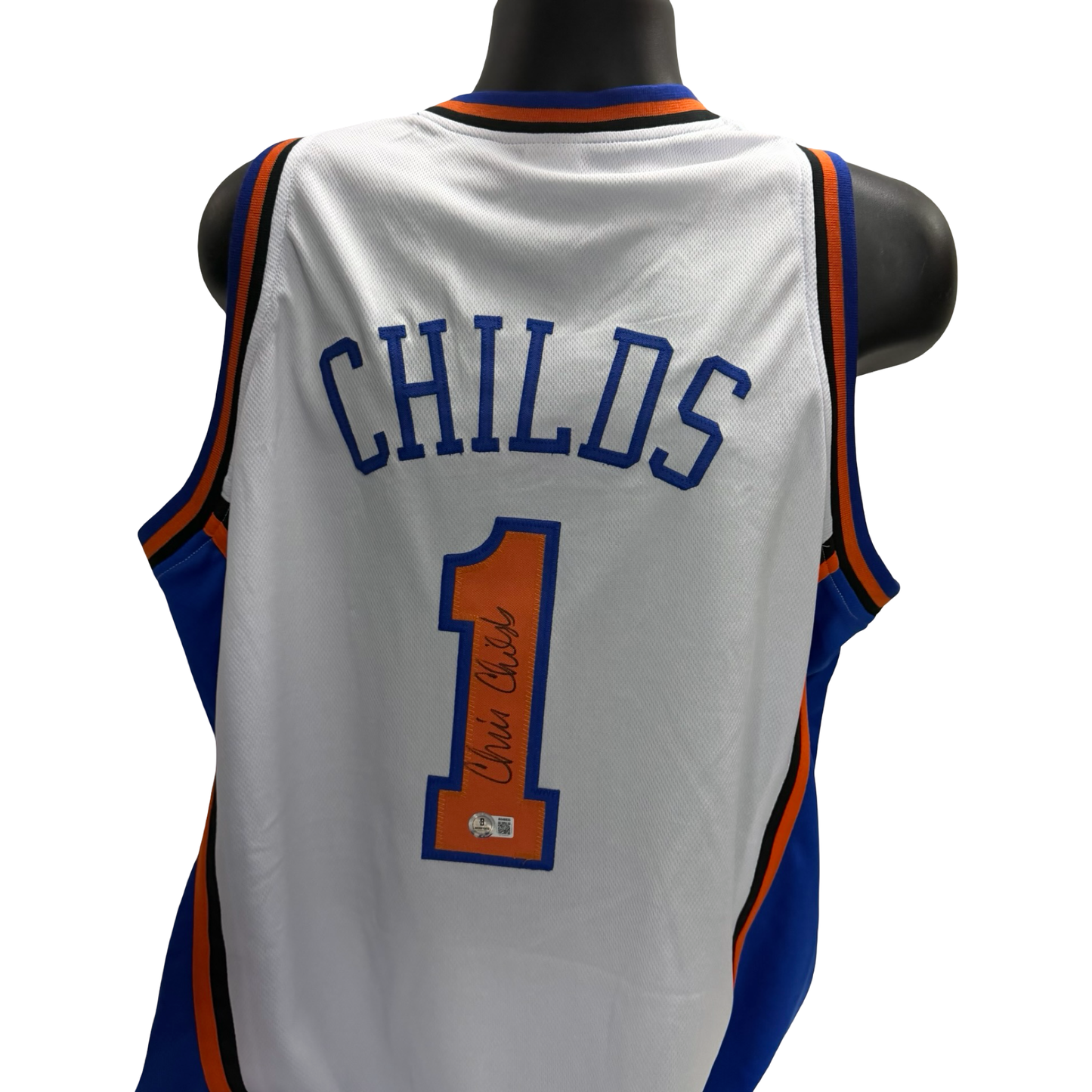Chris Childs White NY Knicks Autographed Jersey BAS