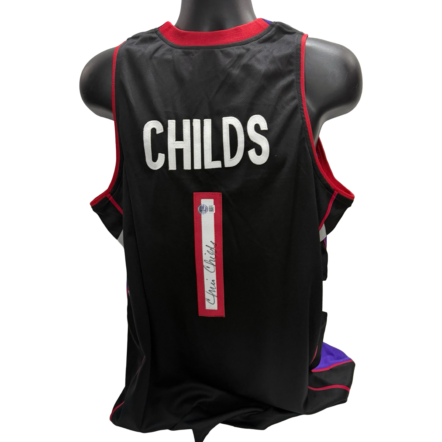 Chris Childs Black Raptors Autographed Jersey BAS