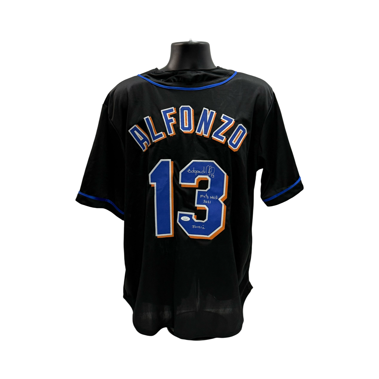 Edgardo Alfonso Autographed New York Mets Jersey “HOF 2021 & Fonzie” Inscription JSA
