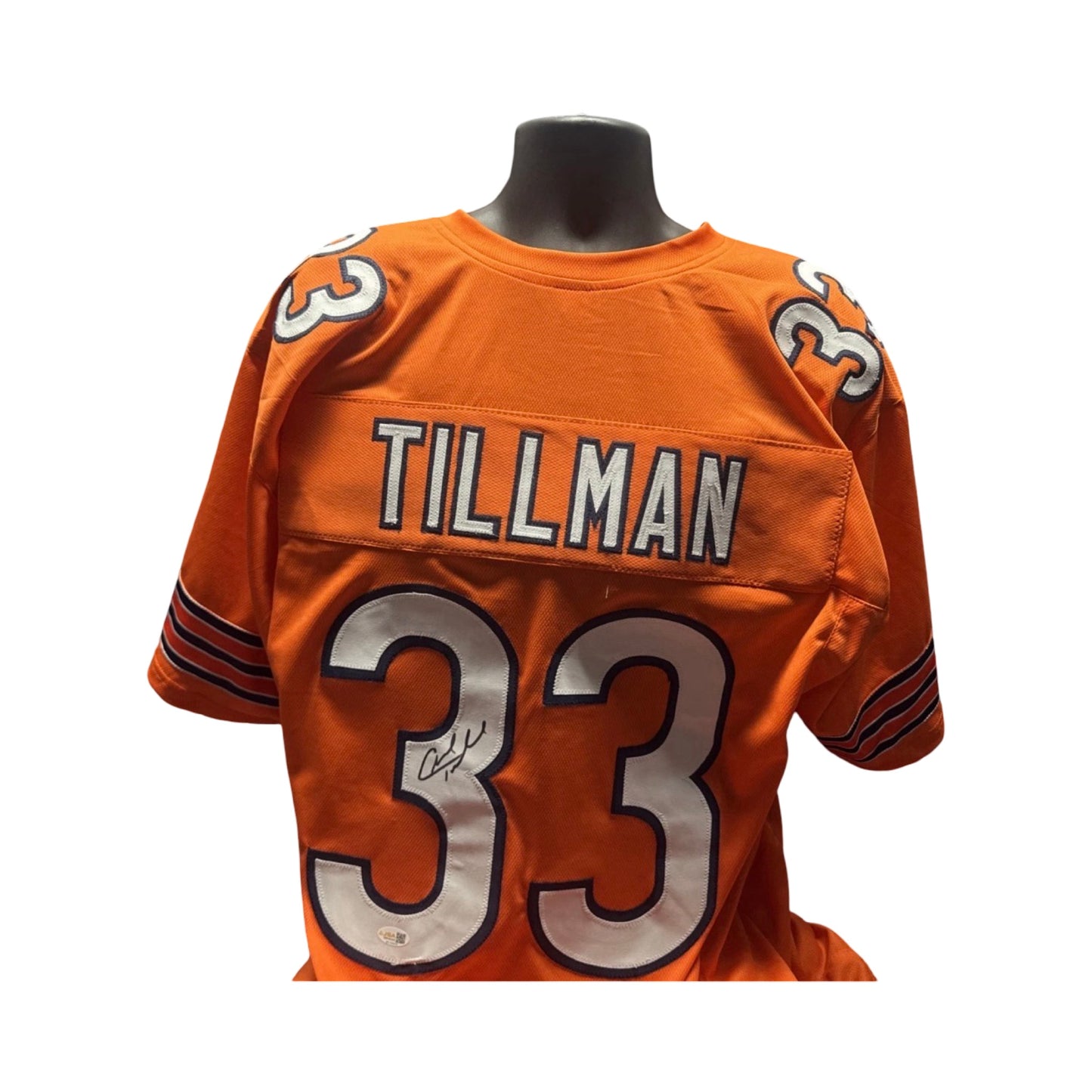 Charles Tillman Autographed Chicago Bears Custom Orange Jersey Beckett