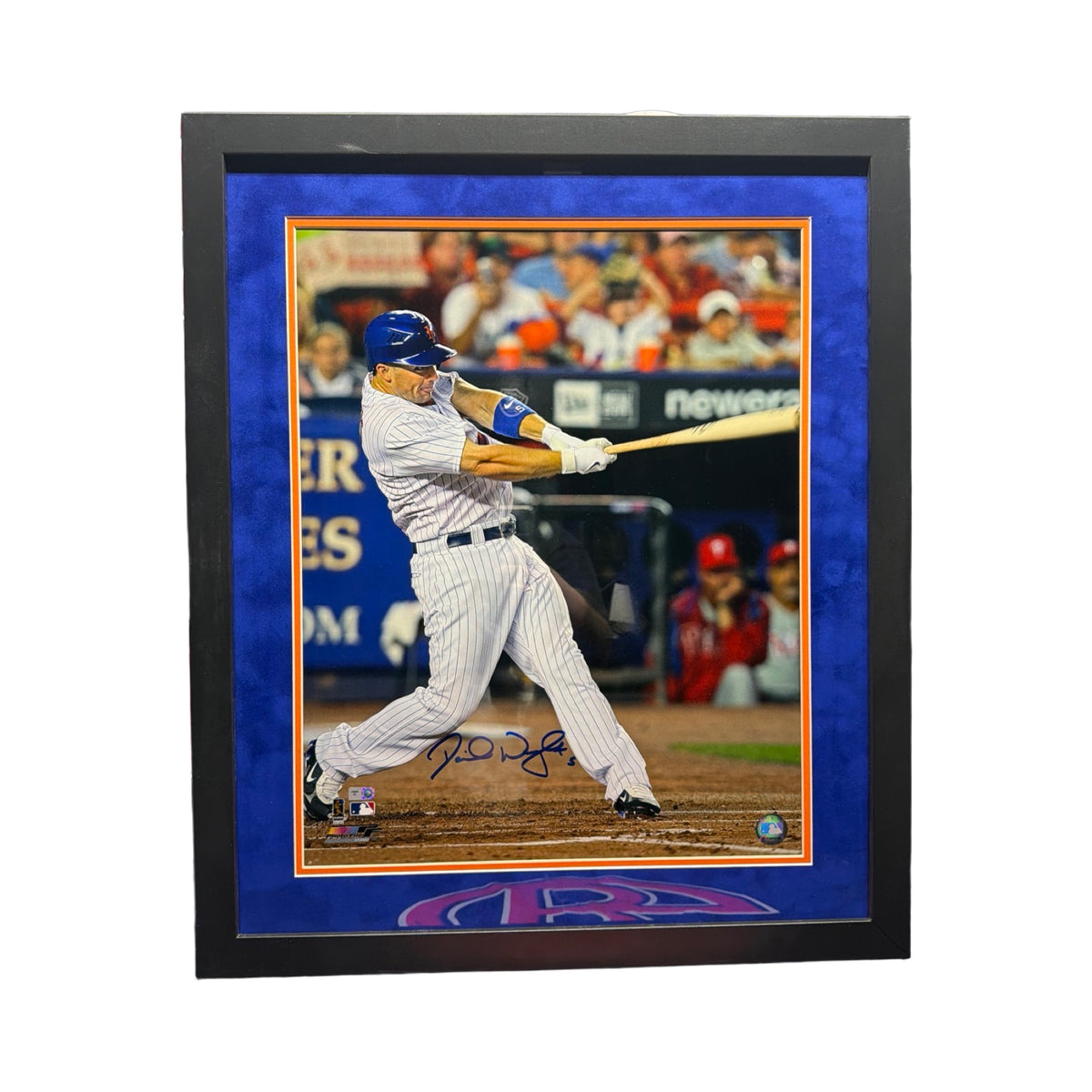 David Wright Autographed New York Mets Vertical Swing 16x20 MLB - Framed