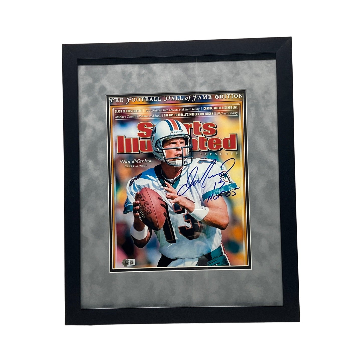 Dan Marino Autographed Miami Dolphins Sports Illustrated 11x14 Beckett - Framed