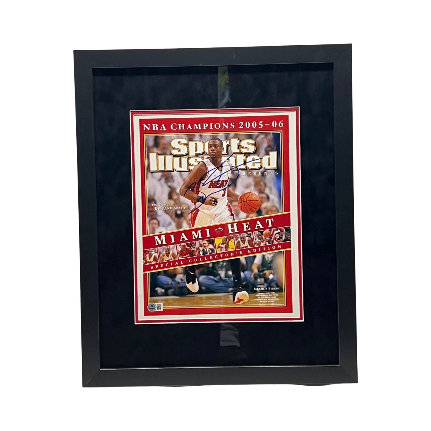 Dwayne Wade Autographed Miami Heat Sports Illustrated 11x14 Beckett - Framed