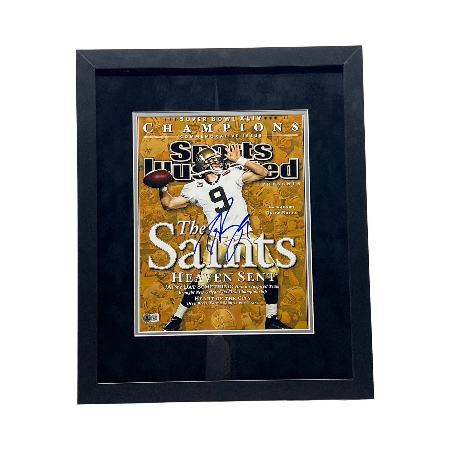 Drew Brees Autographed New Orleans Saints Sports Illustrated 11x14 Beckett - Framed