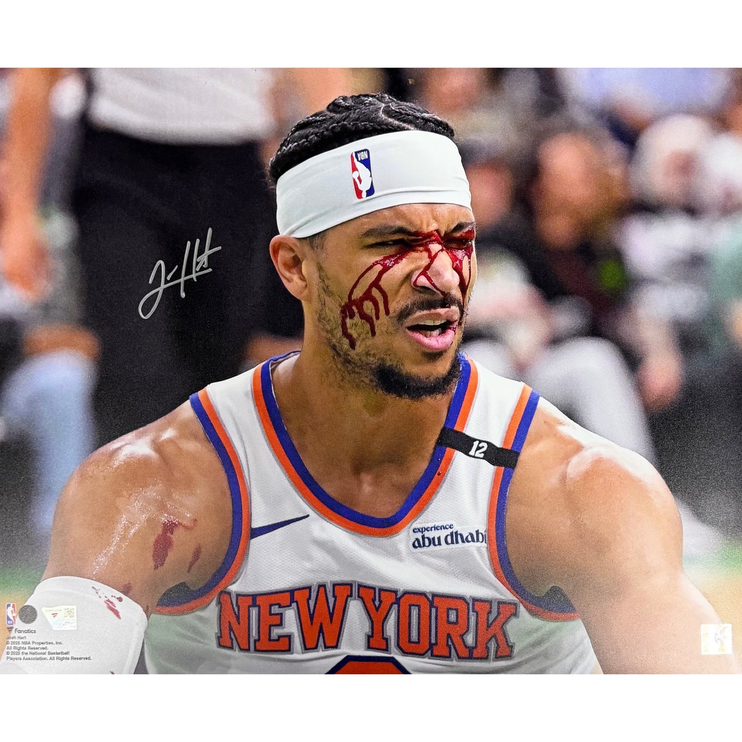 Josh Hart Bloody New York Knicks Signed 16x20 Photo Autographed Fanatics COA