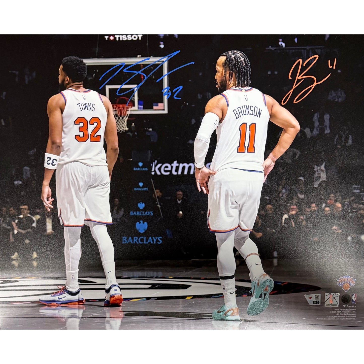 Karl-Anthony Towns Jalen Brunson Knicks Signed 16x20 Photo Autographed Fanatics