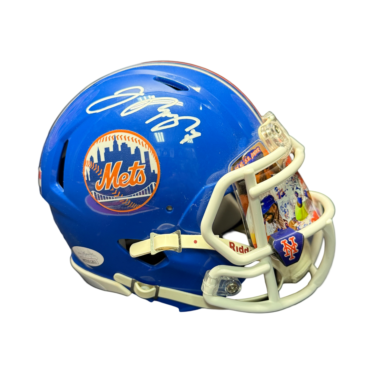 Jose Reyes Autographed New York Mets Mini Football Helmet JSA