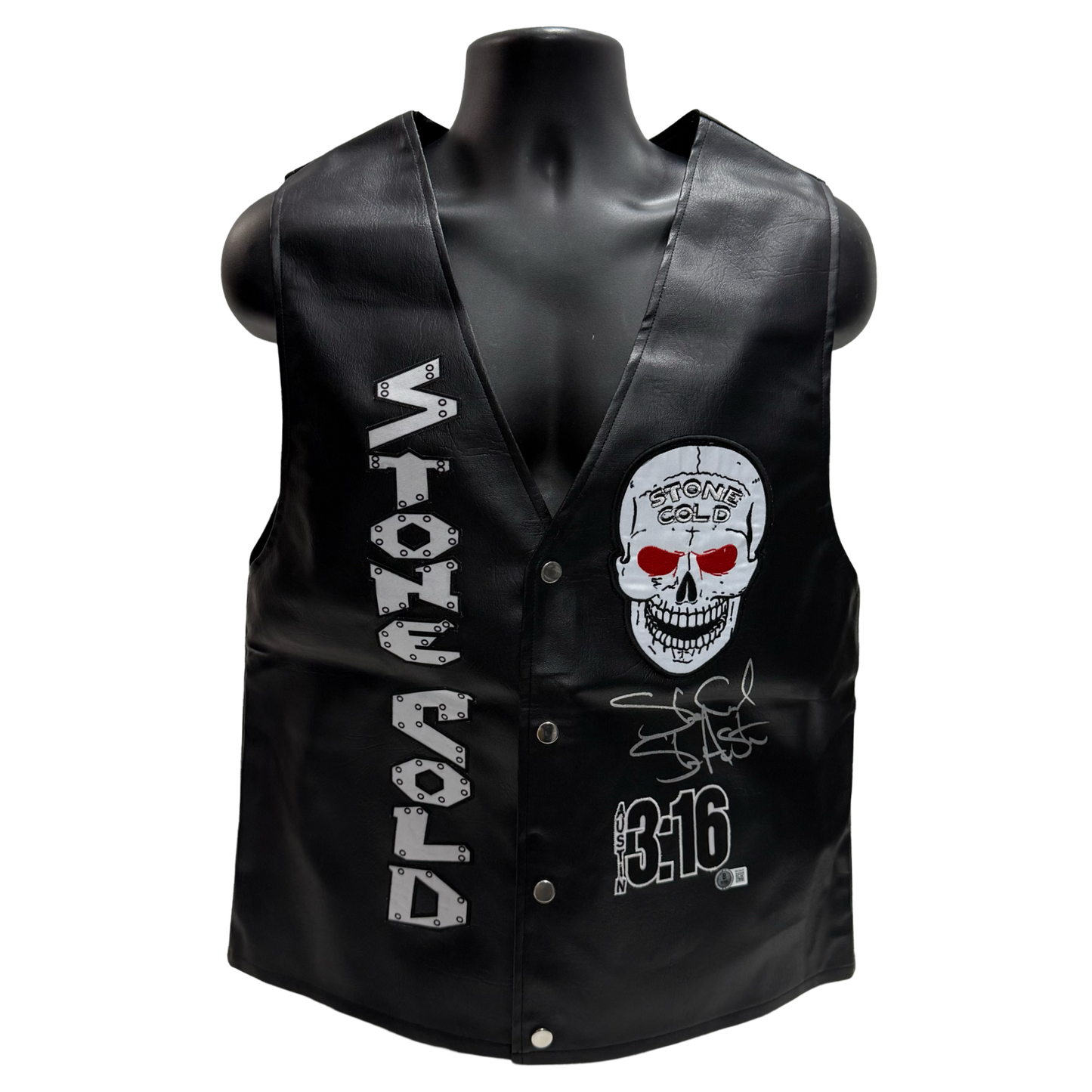 “Stone Cold” Steve Austin Autographed Vest Front Sig Beckett
