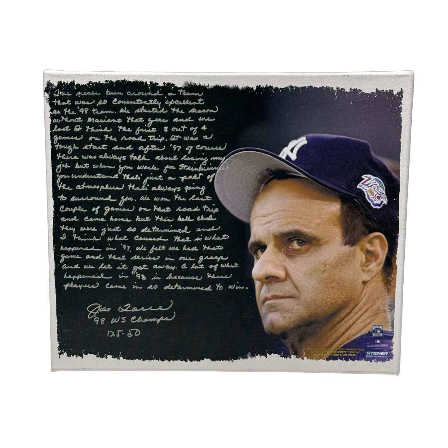Joe Torre New York Yankees Facsimile Canvas